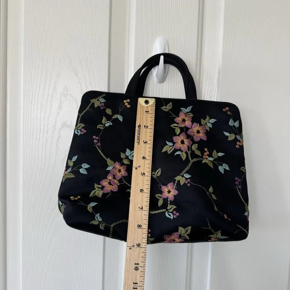 Vintage Neiman Marcus Collection Embroidered Travel Toiletry Bag Make Up Case